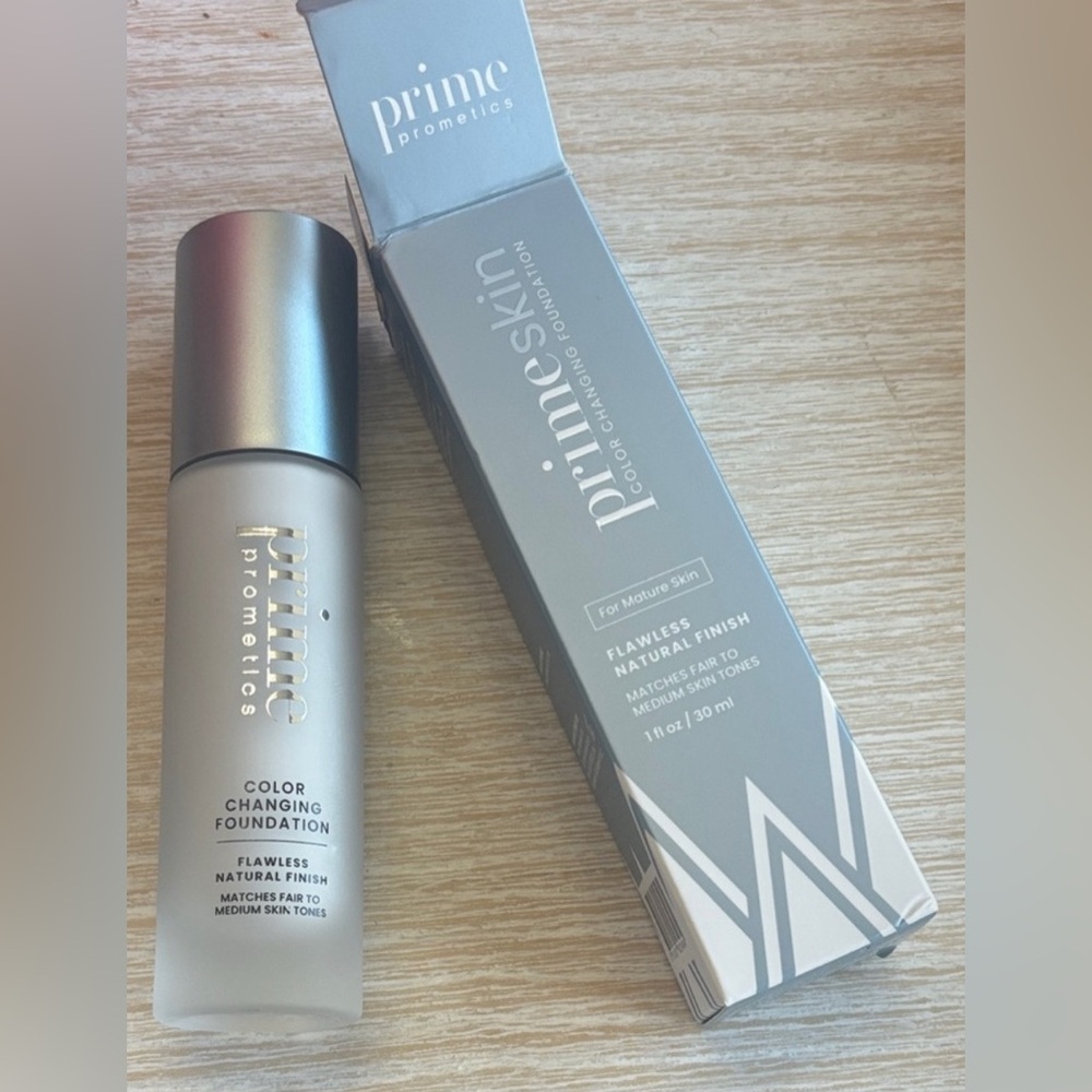 New PrimeSkin Color Changing Foundation, Matches Fair to Medium Skin Tones